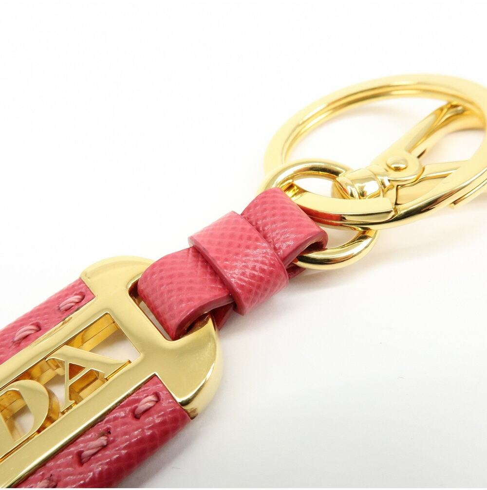 Prada Logo Saffiano Leather Bag Charm Red